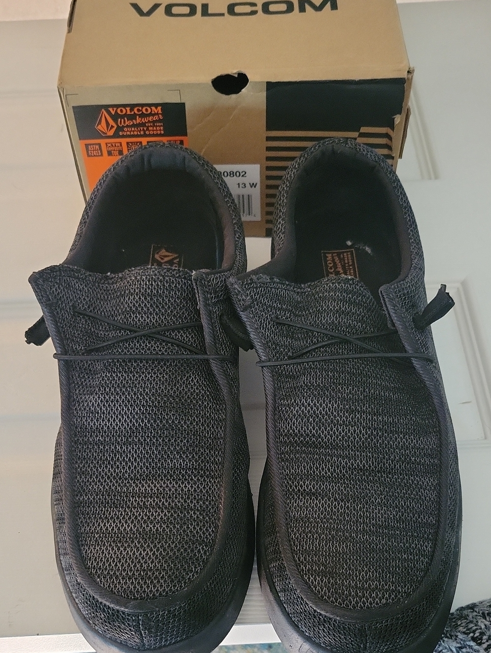 Volcom Men's Dark Gray Knit Slip-On Loafers